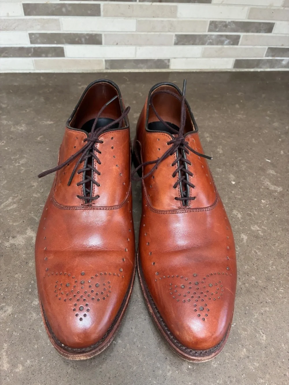 Allen Edmonds USA Weybridge Brown Classic Elegant Dress Oxford Shoes 10.5 D